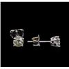 Image 2 : 0.71 ctw Diamond Stud Earrings - 14KT White Gold