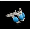 Image 1 : 18KT White Gold 1.35 ctw Turquoise and Diamond Ring