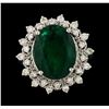 Image 2 : 7.78 ctw Emerald and Diamond Ring - 14KT White Gold