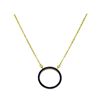 Sapphire and CZ Circle Pendant Necklace - Gold Plated