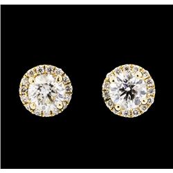 1.64 ctw Diamond Earrings - 14KT Yellow Gold