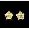 Glossy Star Shaped Post Earrings - Gold Plated