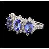 2.12 ctw Tanzanite and Diamond Ring - 14KT White Gold