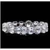 Image 2 : 40.00 ctw Aquamarine and Diamond Bracelet - 14KT White Gold
