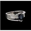 1.45 ctw Sapphire and Diamond Ring - 18KT White Gold