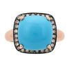 Image 1 : 4.89 ctw Turquoise and Diamond Ring - 14KT Rose Gold