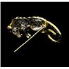 Image 3 : 0.50 ctw Diamond and Ruby Panther Pin - 14KT Yellow Gold