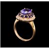 Image 4 : 14KT Rose Gold 2.90 ctw Tanzanite, Sapphire and Diamond Ring