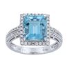 3.18 ctw Aquamarine and Diamond Ring - 14KT White Gold