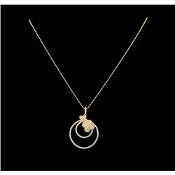 14KT Yellow Gold 1.87 ctw Diamond Pendant With Chain