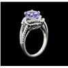 Image 3 : 1.63 ctw Tanzanite and Diamond Ring - 18KT White Gold