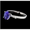 1.30 ctw Tanzanite and Diamond Ring - 14KT White Gold