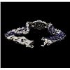 Image 4 : 13.65 ctw Sapphire And Diamond Bracelet - 18KT White Gold