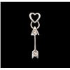 Image 1 : 0.10 ctw Diamond Heart and Arrow Pendant - 14KT White Gold