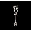 Image 2 : 0.10 ctw Diamond Heart and Arrow Pendant - 14KT White Gold