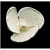 Image 2 : Petal Pearl Ring - Rhodium Plated