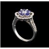 Image 4 : 14KT White Gold 0.95 ctw Sapphire and Diamond Ring