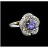 14KT White Gold 1.76 ctw Tanzanite and Diamond Ring