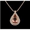 14KT Rose Gold GIA Certified 49.49 ctw Morganite and Diamond Pendant With Chain