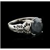 14KT White Gold 5.77 ctw Sapphire and Diamond Ring