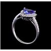 Image 4 : 1.34 ctw Tanzanite and Diamond Ring - 14KT White Gold