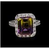 Image 2 : 5.88 ctw Ametrine and Diamond Ring - 14KT White Gold