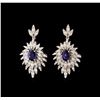 Image 1 : 14KT White Gold 1.86 ctw Sapphire and Diamond Earrings