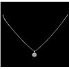 Image 2 : 14KT White Gold 0.93 ctw Diamond Pendant With Chain