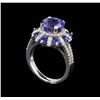 Image 4 : 14KT White Gold 2.49 ctw Tanzanite, Sapphire and Diamond Ring