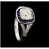 Image 4 : 1.05 ctw Diamond And Sapphire Ring - 18KT White Gold