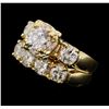 2.97 ctw Diamond Ring Soldered To Wedding Band - 14KT Yellow Gold