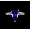 Image 2 : 4.05 ctw Tanzanite and Diamond Ring - 14KT White Gold