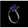 Image 4 : 4.05 ctw Tanzanite and Diamond Ring - 14KT White Gold