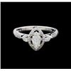 Image 2 : 0.72 ctw Diamond Ring - 18KT White Gold