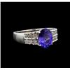 Image 1 : 2.00 ctw Tanzanite and Diamond Ring - 14KT White Gold