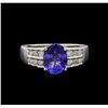 Image 2 : 2.00 ctw Tanzanite and Diamond Ring - 14KT White Gold