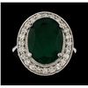 Image 2 : 7.83 ctw Emerald and Diamond Ring - 14KT White Gold