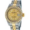 Image 2 : Rolex Ladies 2T Quickset Champagne String Diamond Datejust Wristwatch