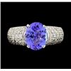 Image 2 : 2.43 ctw Tanzanite and Diamond Ring - 14KT White Gold