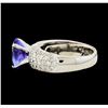 Image 3 : 2.43 ctw Tanzanite and Diamond Ring - 14KT White Gold