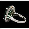 Image 3 : 7.21 ctw Emerald and Diamond Ring - 14KT White Gold