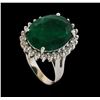 Image 4 : 7.21 ctw Emerald and Diamond Ring - 14KT White Gold