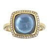 Image 1 : 4.87 ctw Swiss Blue Topaz and Diamond Ring - 10KT Yellow Gold