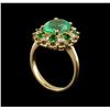 Image 4 : 3.55 ctw Emerald, Tsavorite and Diamond Ring - 14KT Yellow Gold