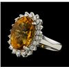Image 1 : 5.98 ctw Citrine and Diamond Ring - 14KT White Gold