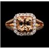 Image 2 : 1.92 ctw Morganite and Diamond Ring - 14KT Rose Gold