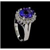 Image 4 : 2.96 ctw Tanzanite and Diamond Ring - 14KT White Gold