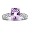 Image 1 : 3.85 ctw Kunzite and Diamond Ring - 14KT White Gold