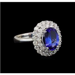 14KT White Gold 2.28 ctw Tanzanite and Diamond Ring