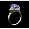 Image 4 : 4.92 ctw Sapphire and Diamond Ring - Platinum